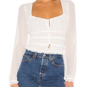 Free People Solid White Lolita Blouse